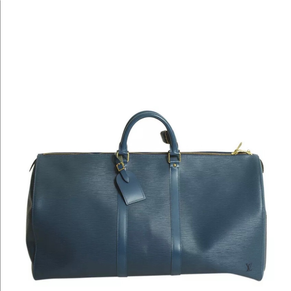 Louis Vuitton Blue Epi 55 Keepall Bag